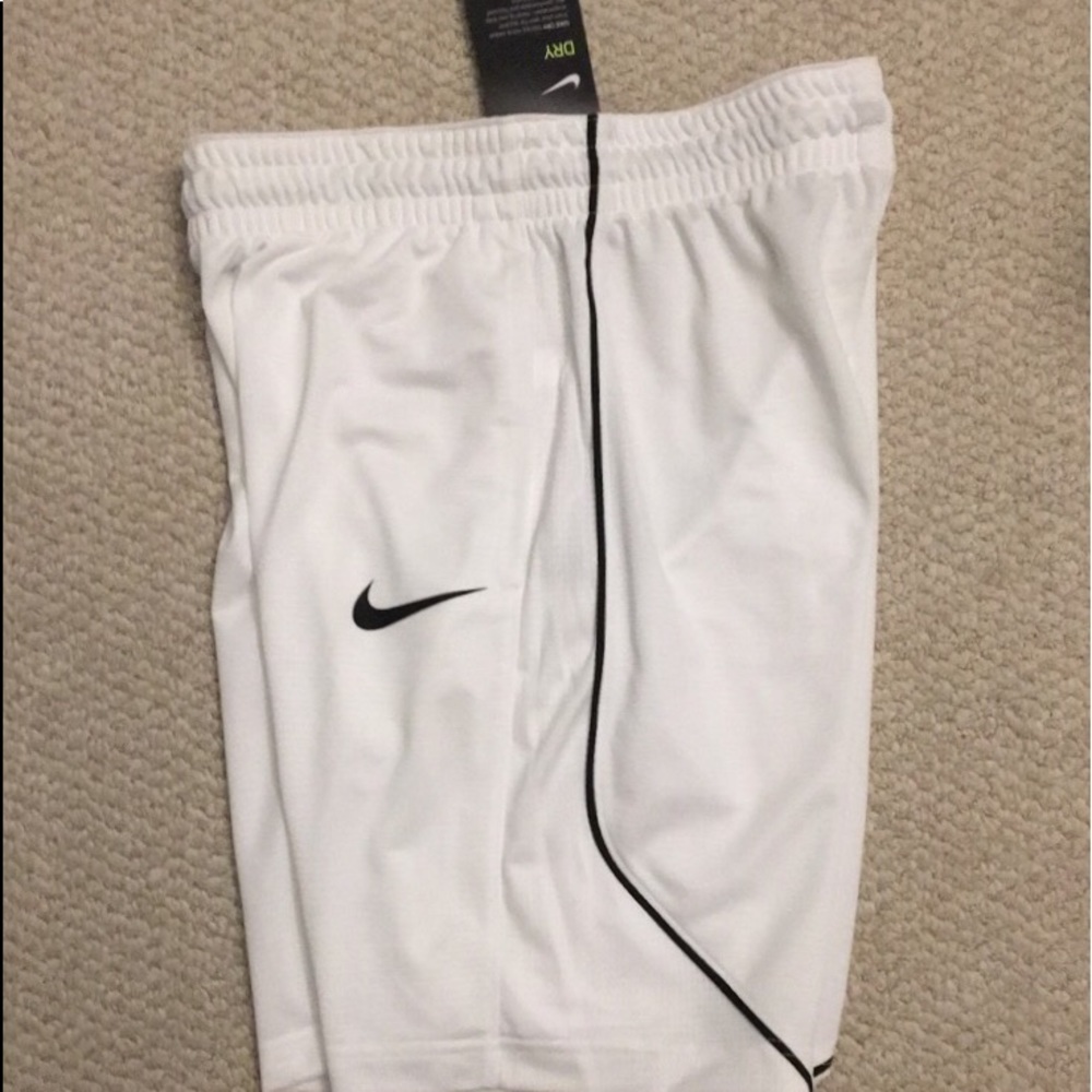 White Nike basketball shorts